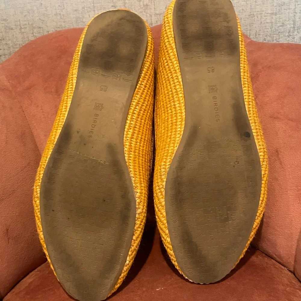 EUC Birdies The Starling Raffia Sunflower Woven Flats - Picture 4 of 5
